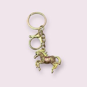 Gold and Purple Horse Keychain
